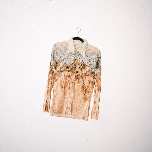 Oleg Cassini by Burma Other - Vintage 70s Oleg Cassini by Burma Butterfly-Collar Disco Shirt – Lion Scene